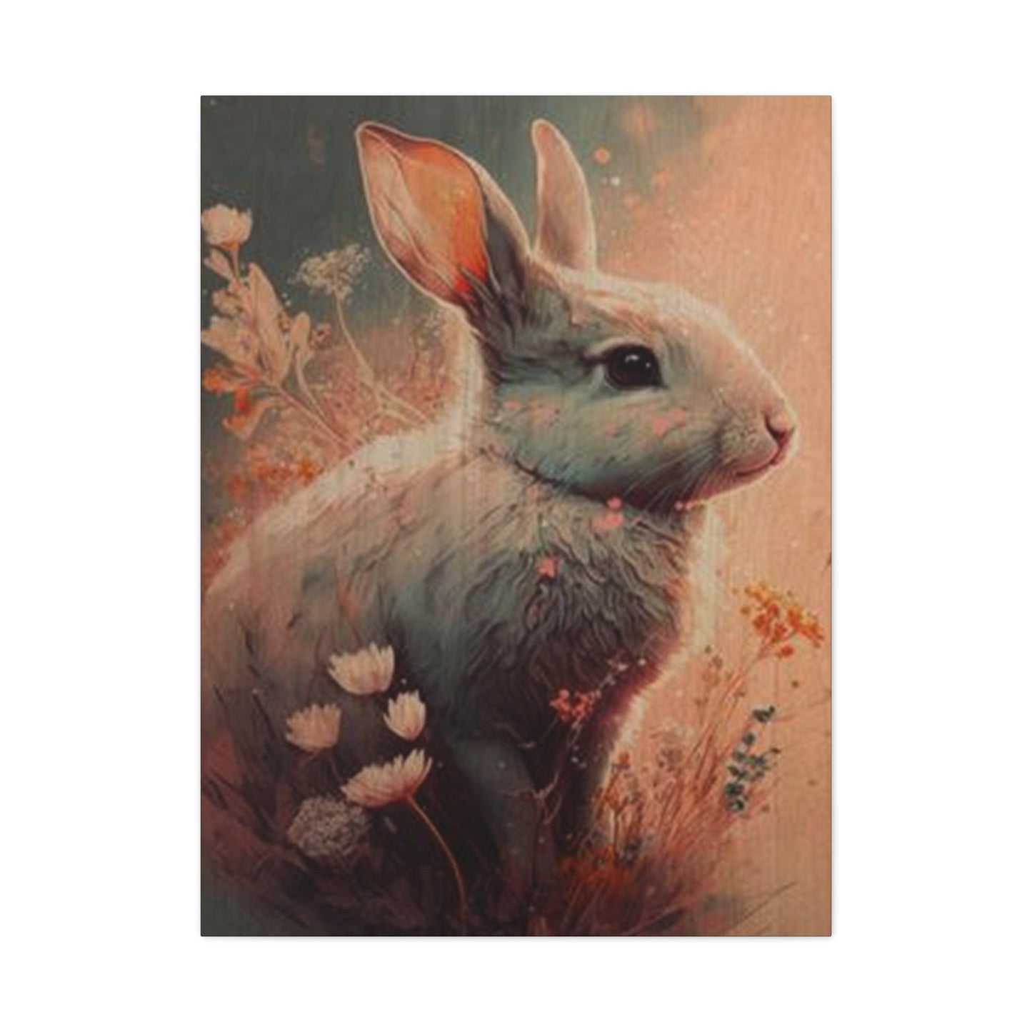 Cute White Bunny Wall Art & Canvas Prints