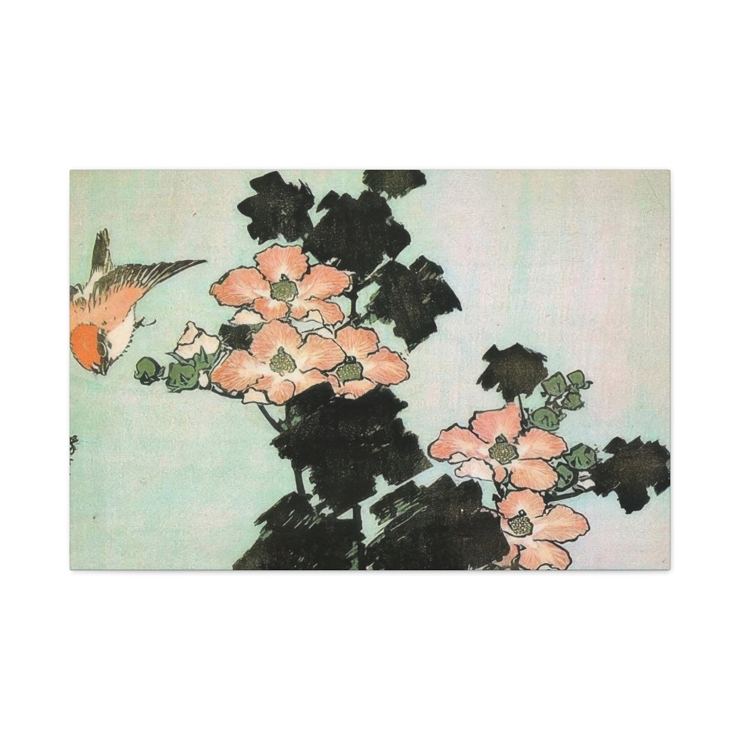 Katsushika Hokusai Hibiscus And Sparrow Wall Art & Canvas Prints