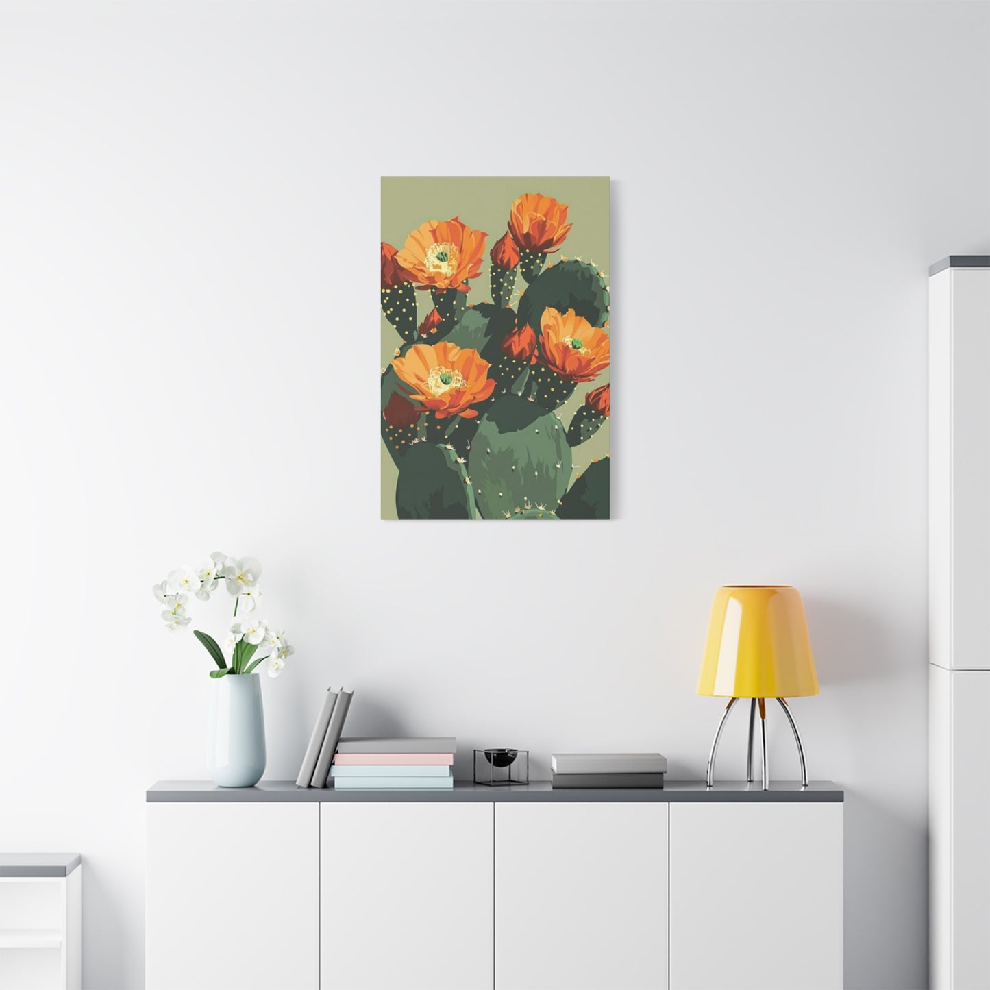 Flower On Cactus Wall Art & Canvas Prints