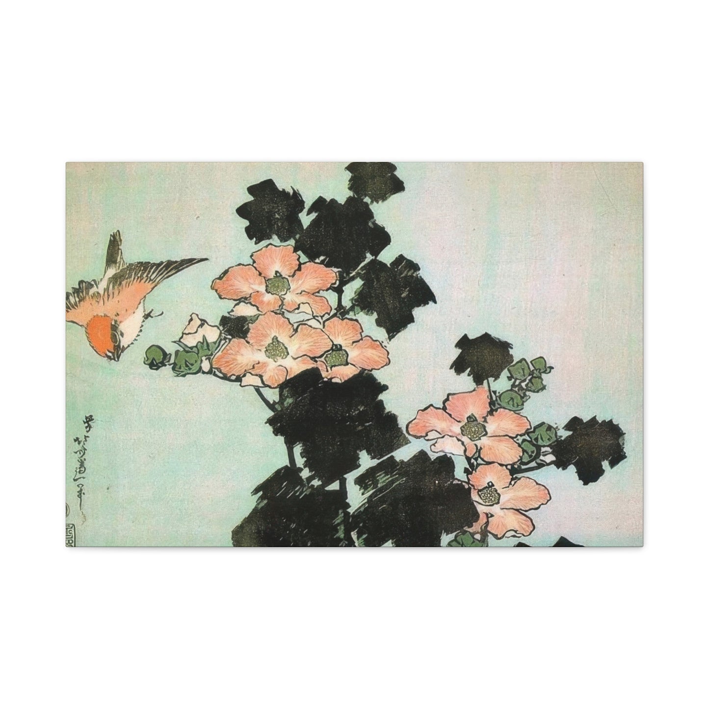 Katsushika Hokusai Hibiscus And Sparrow Wall Art & Canvas Prints