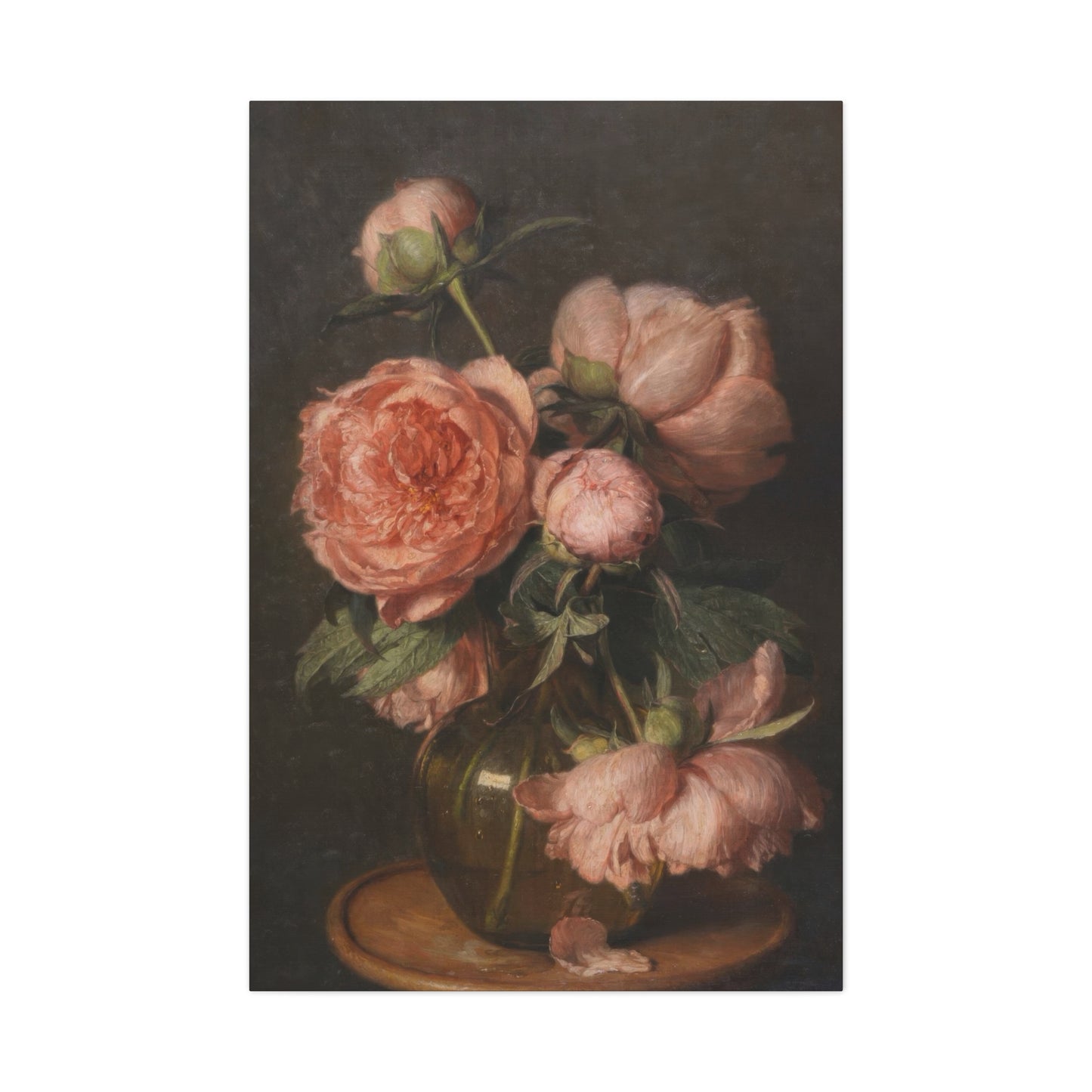 Pink Flower Vase Dark Academia Wall Art & Canvas Prints