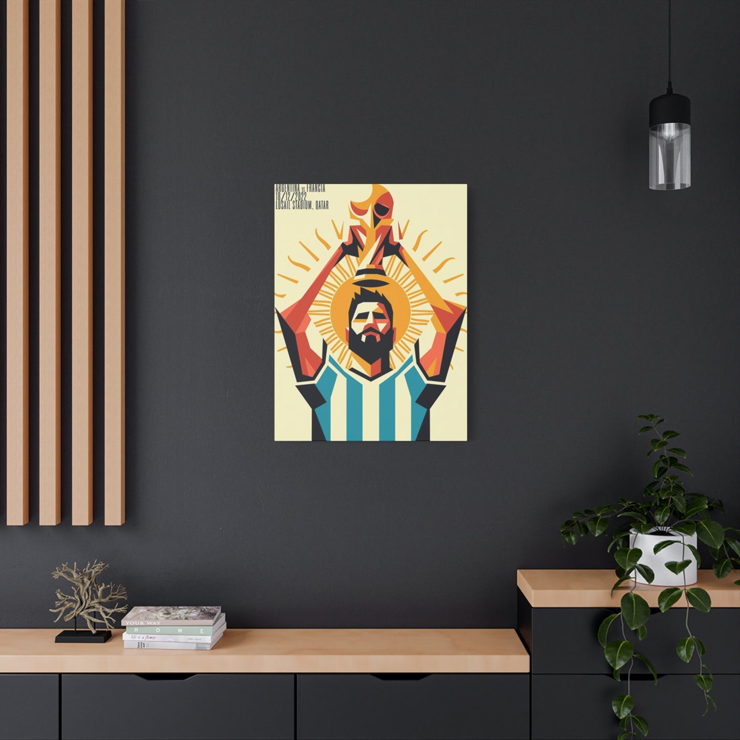 Messi Holding Cup Wall Art & Canvas Prints