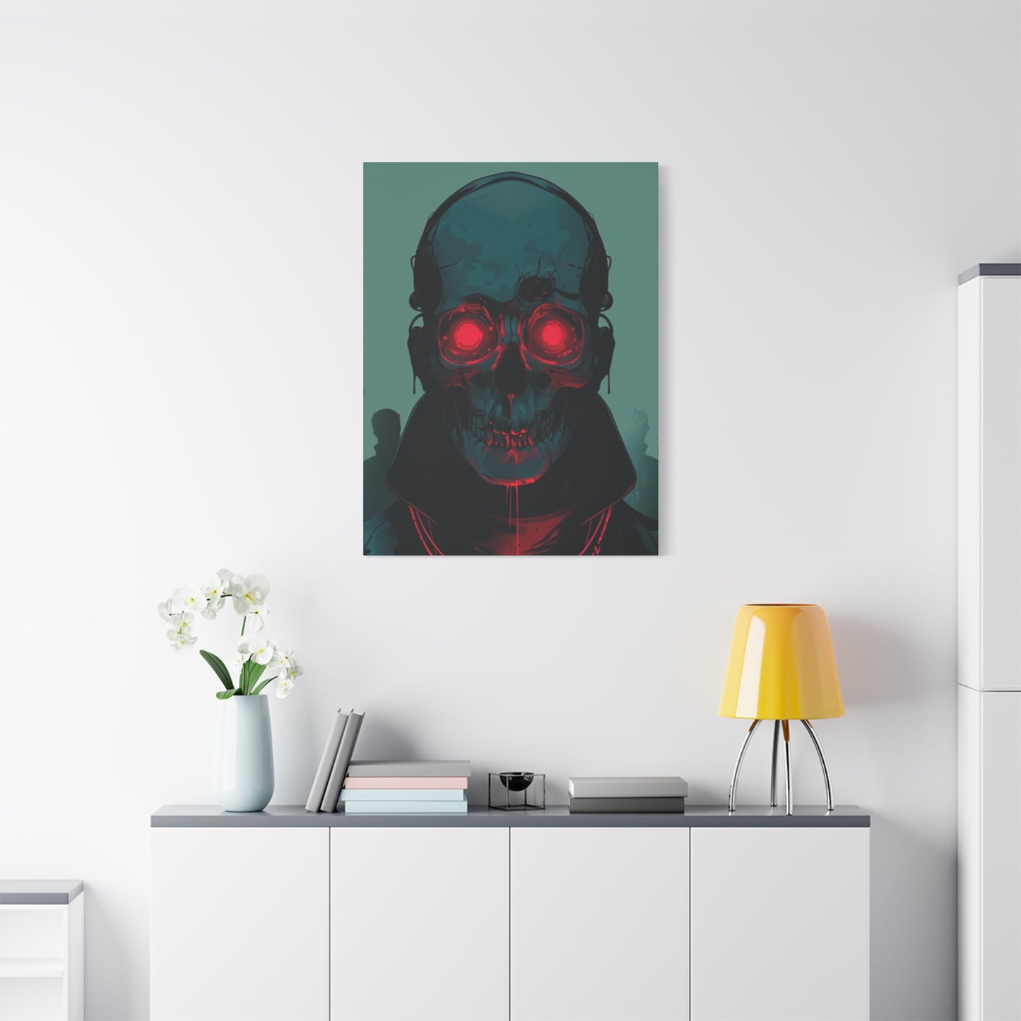 Red Eye Skull Wall Art & Canvas Prints