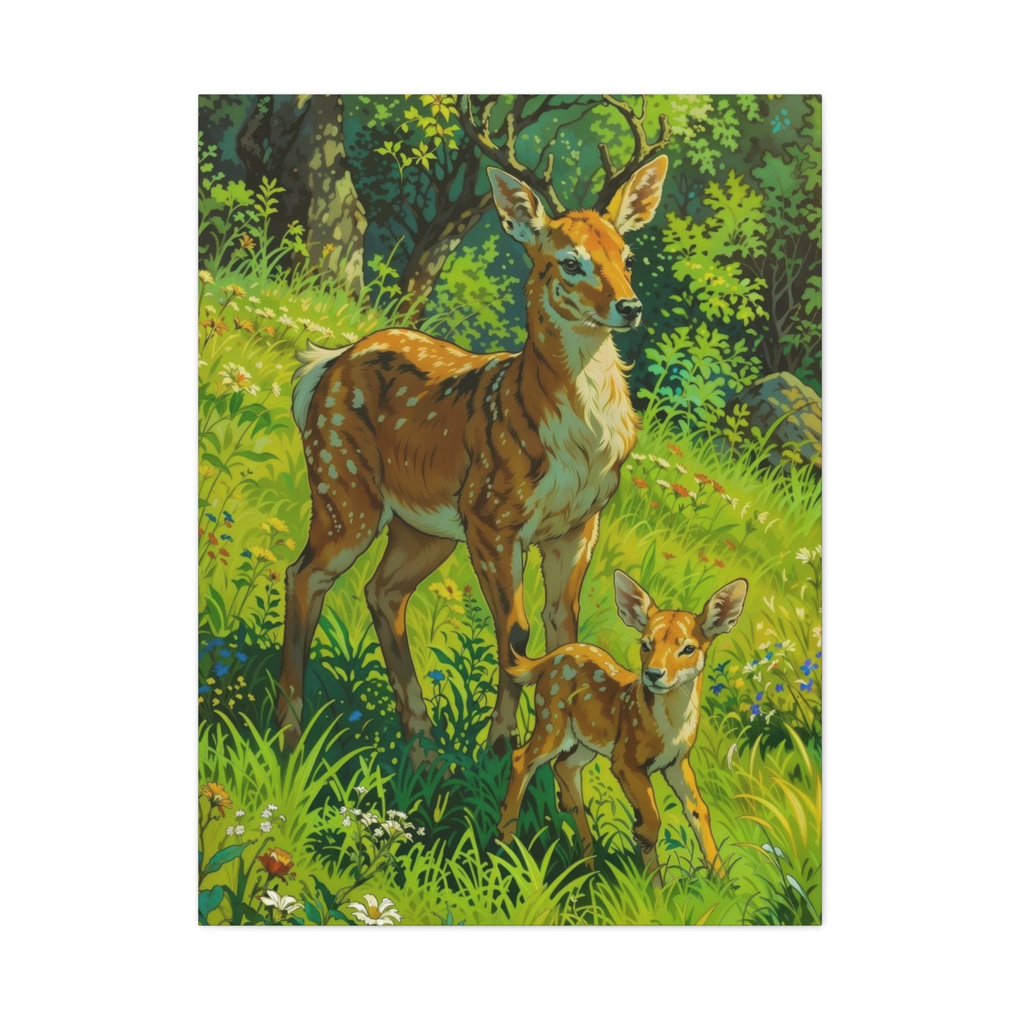 Deer With Baby Wall Art & Canvas Prints