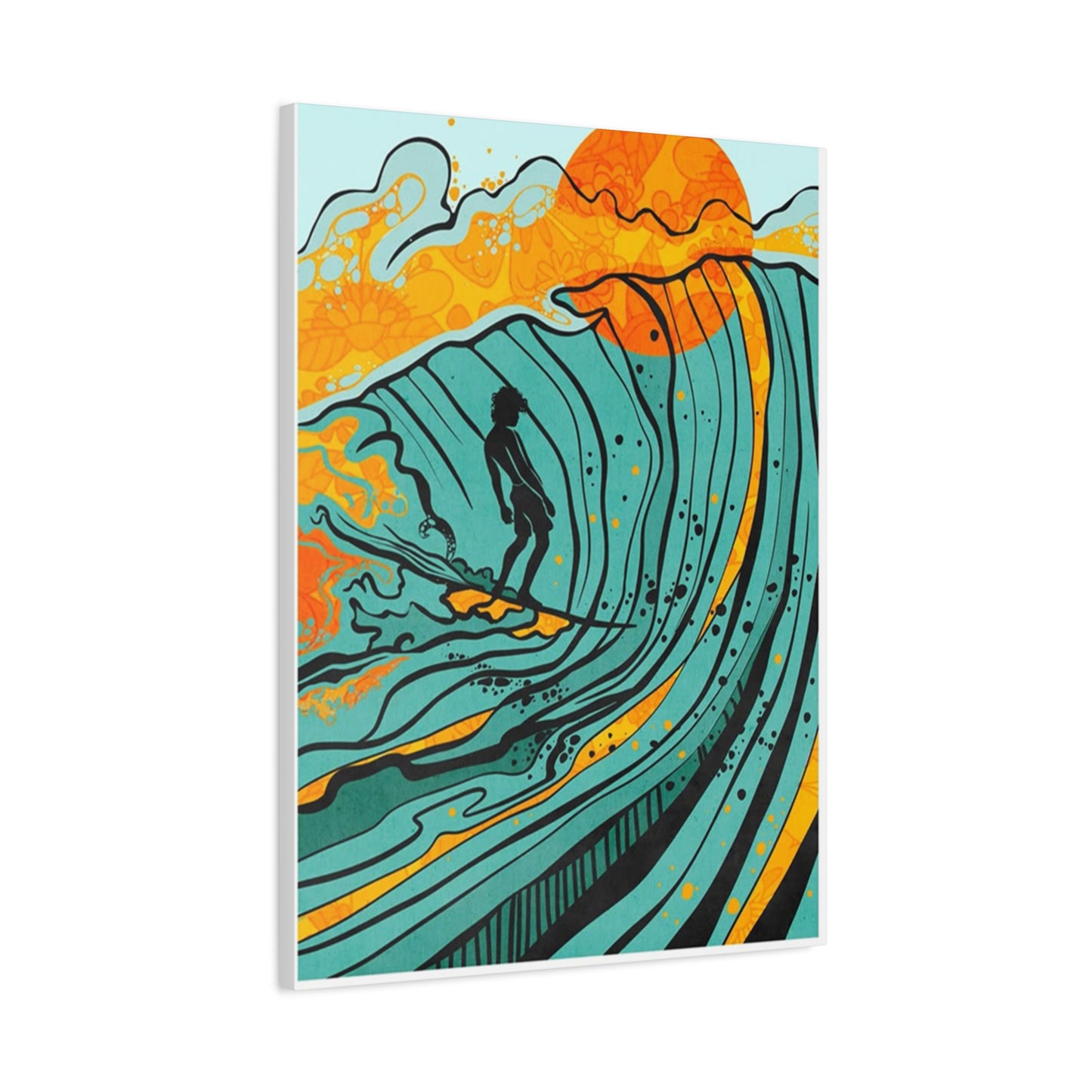 Surfing Drawing Wall Art & Canvas Prints