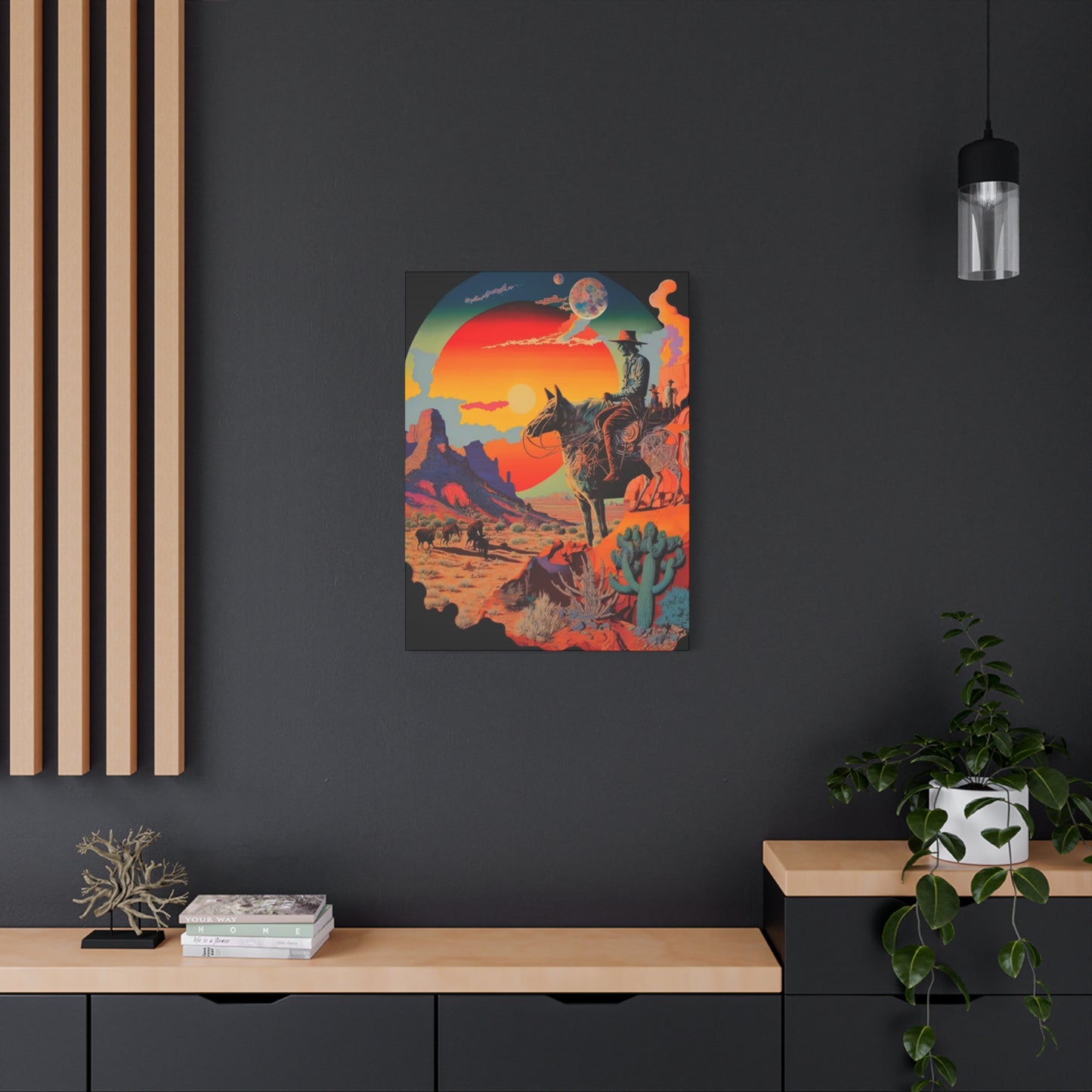 Cowboy In Grand Canyon Of Arizona Wall Art & Canvas Prints