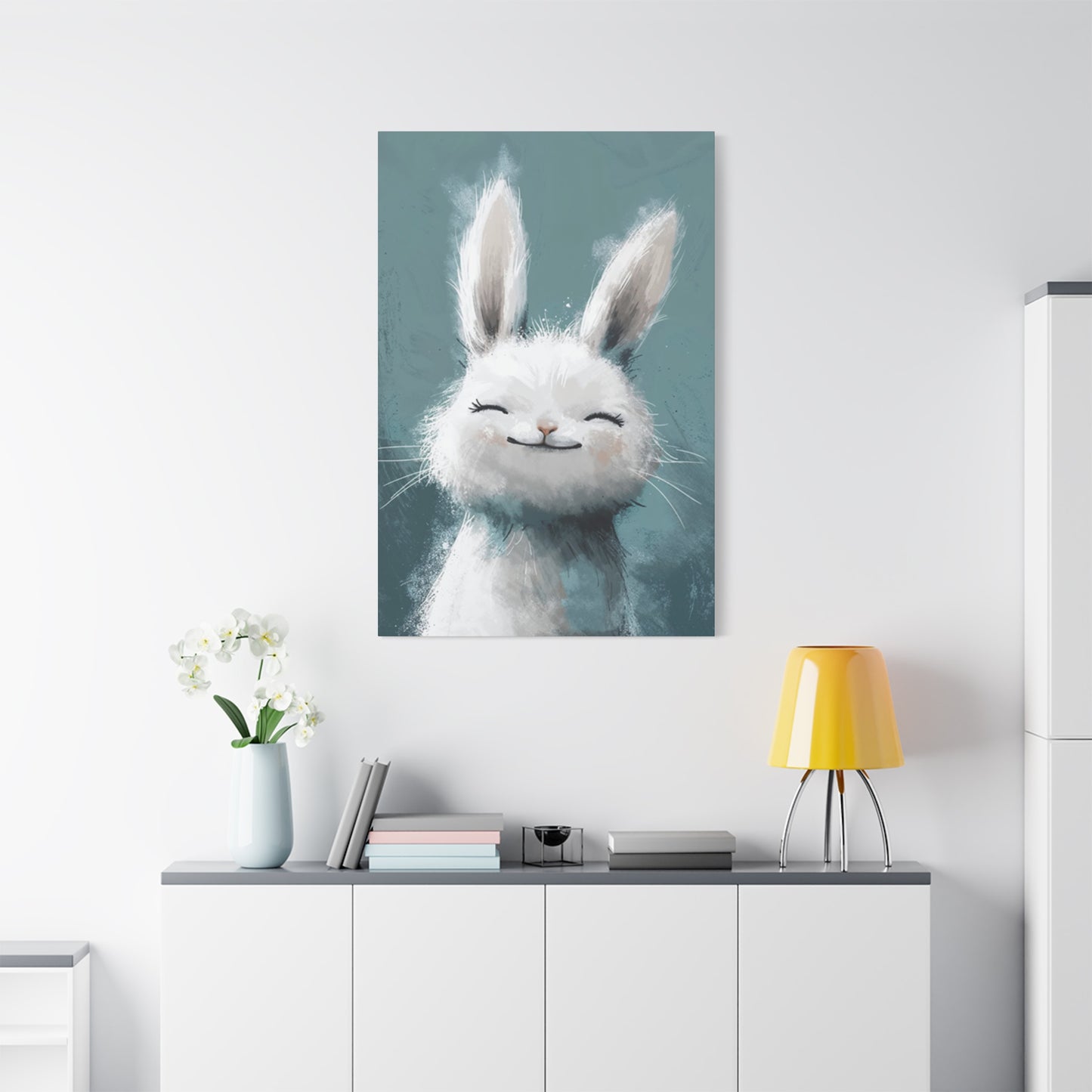 The Small White Bunny Wall Art & Canvas Prints