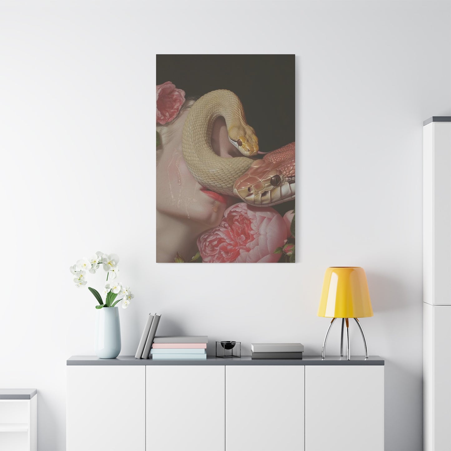 Snake On Lips Wall Art & Canvas Prints