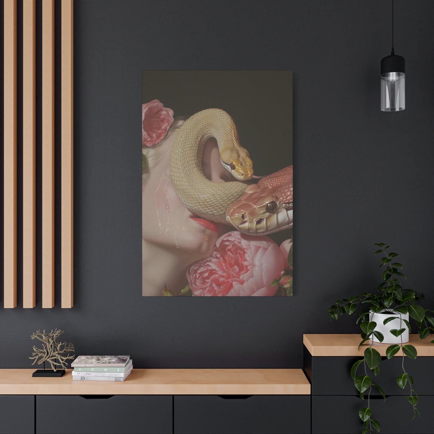 Snake On Lips Wall Art & Canvas Prints