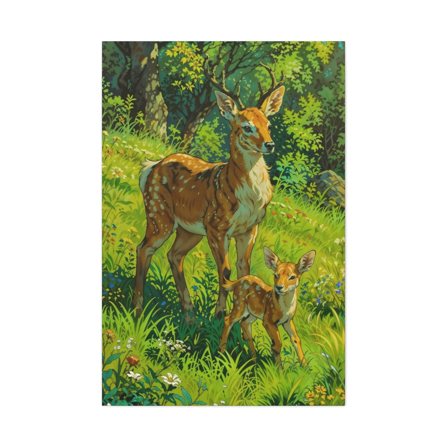 Deer With Baby Wall Art & Canvas Prints