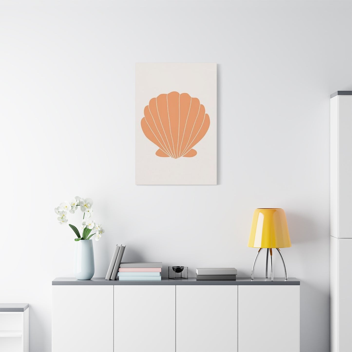 Beautiful Orange Shell Drawing Wall Art & Canvas Prints