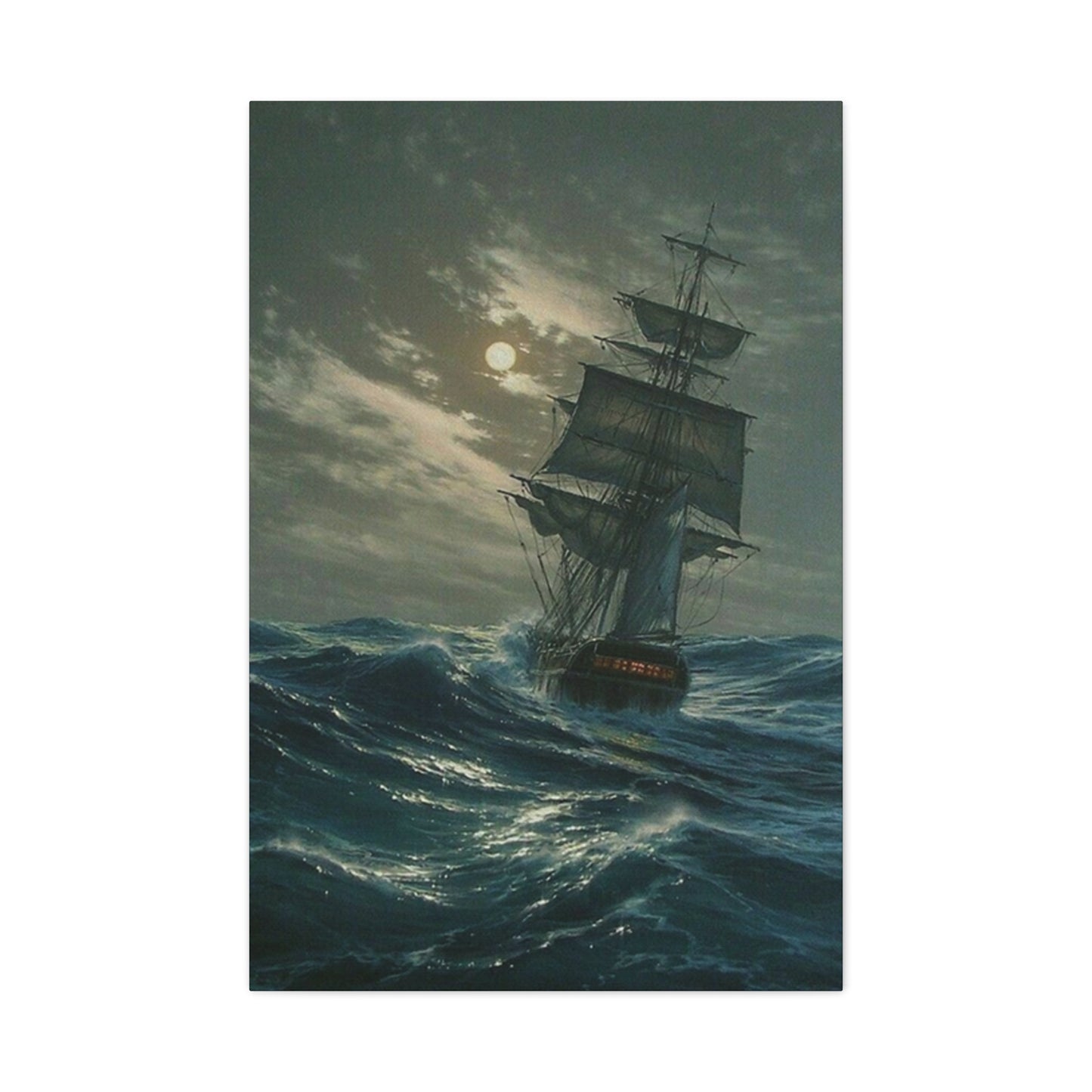 Ship Sailing On Large Waves Wall Art & Canvas Prints
