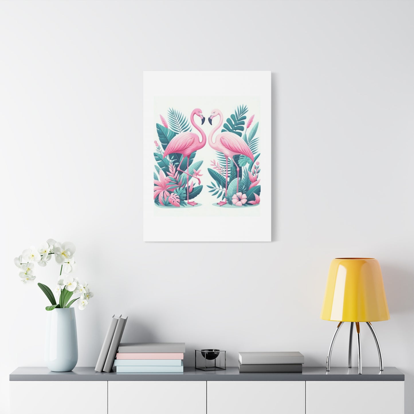 Flamingo Light Pink Love Wall Art & Canvas Prints