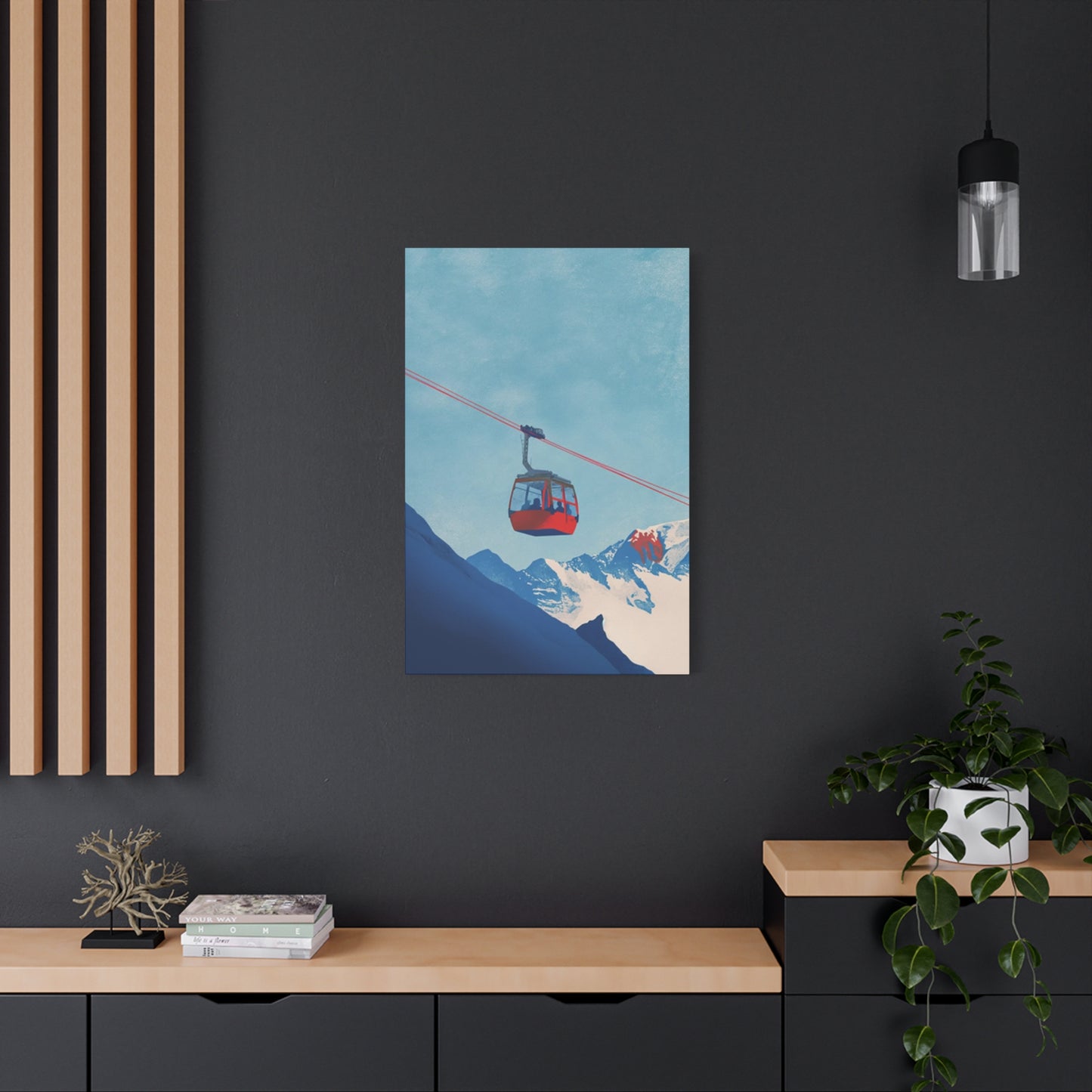 Red Cable Car In Mountain Wall Art & Canvas Prints