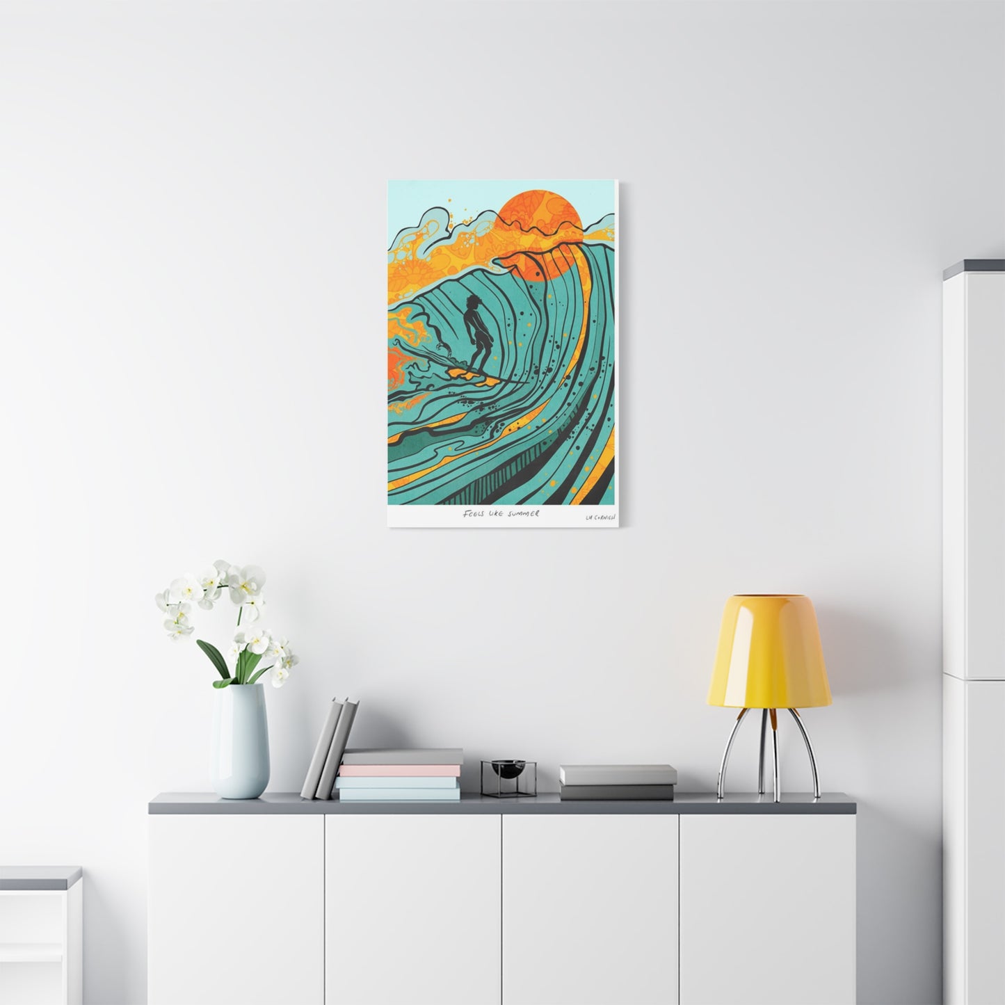 Surfing Drawing Wall Art & Canvas Prints
