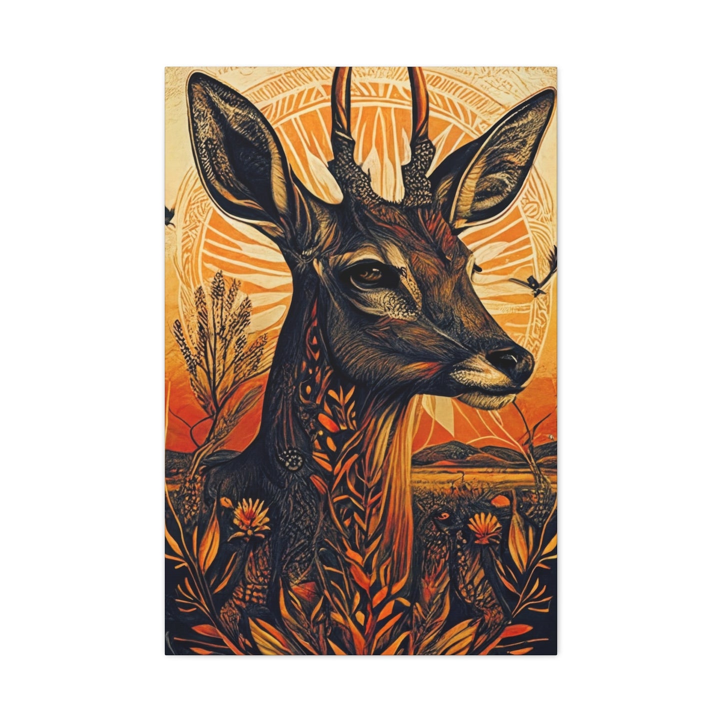 Deer Flora Wall Art & Canvas Prints