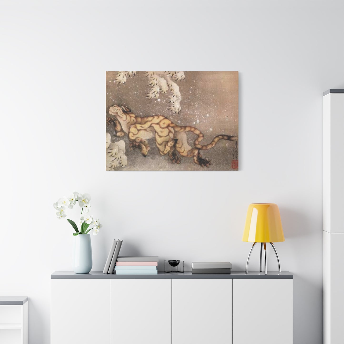 Katsushika Hokusai Old Tiger In The Snow Wall Art & Canvas Prints