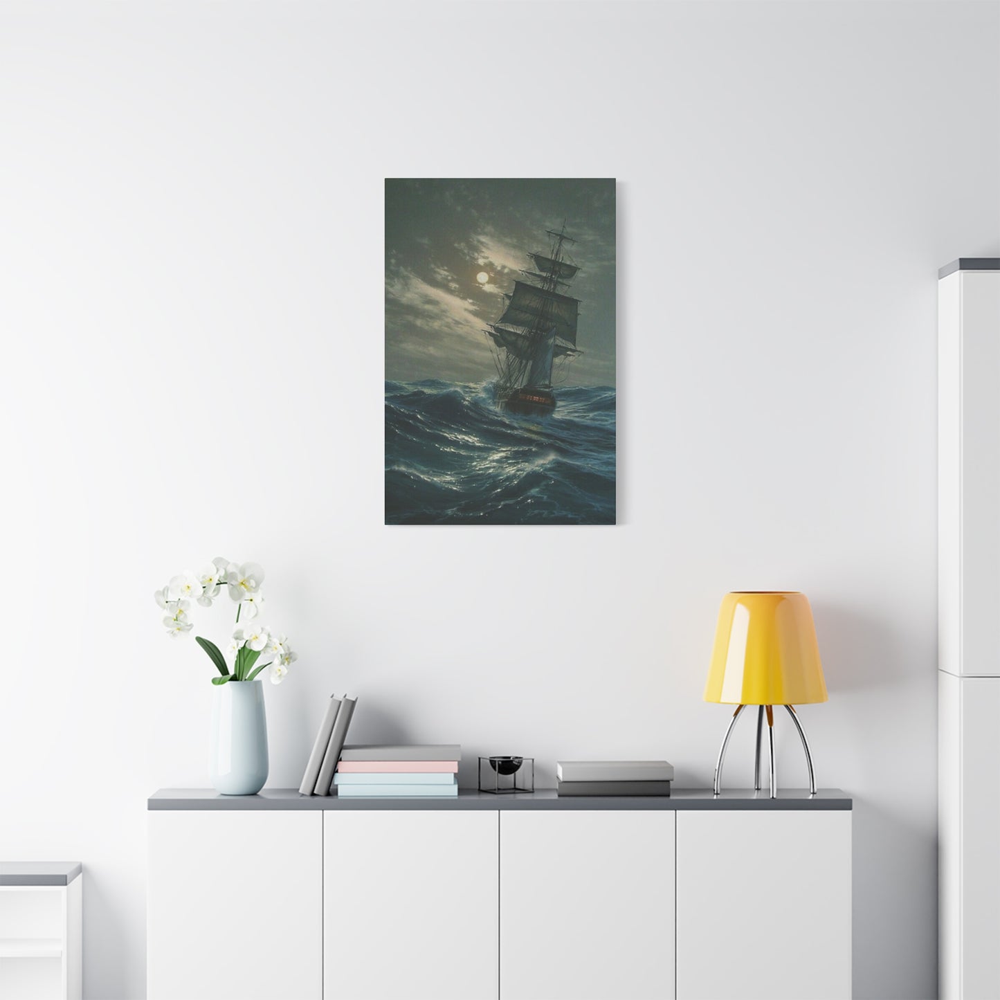 Ship Sailing On Large Waves Wall Art & Canvas Prints
