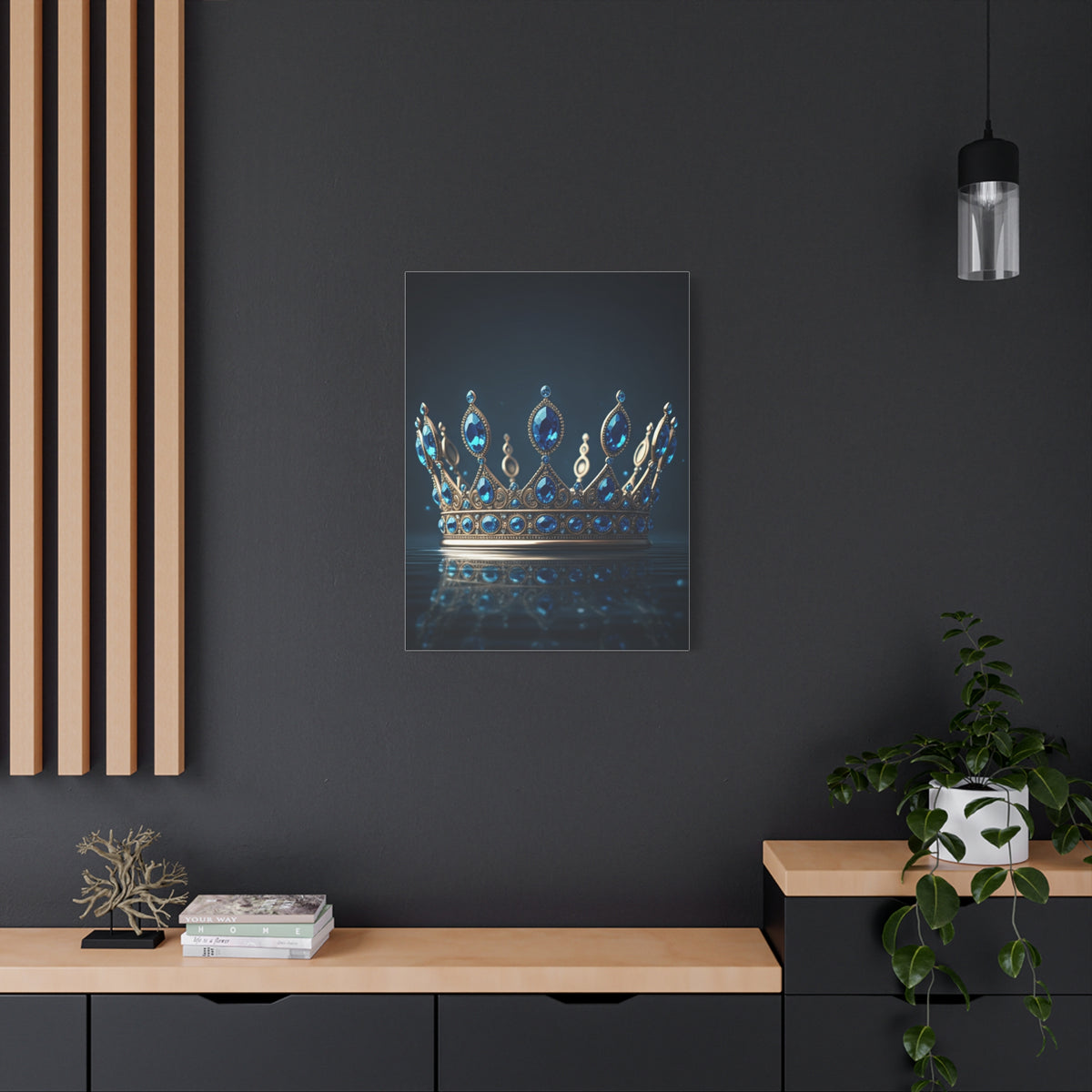 Royal Blue Crystal Crown Wall Art & Canvas Prints