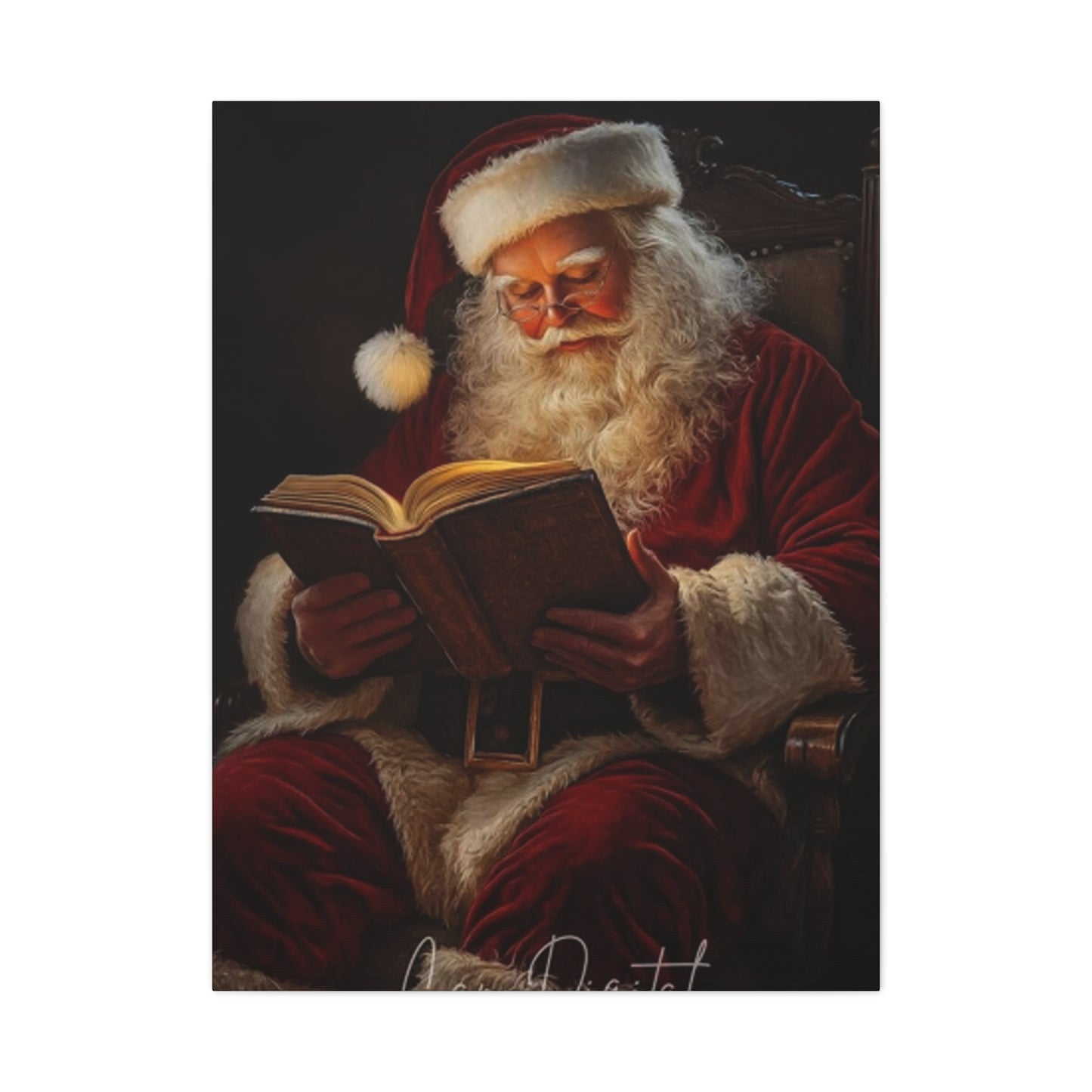 Santa Claus Reading Wall Art & Canvas Prints