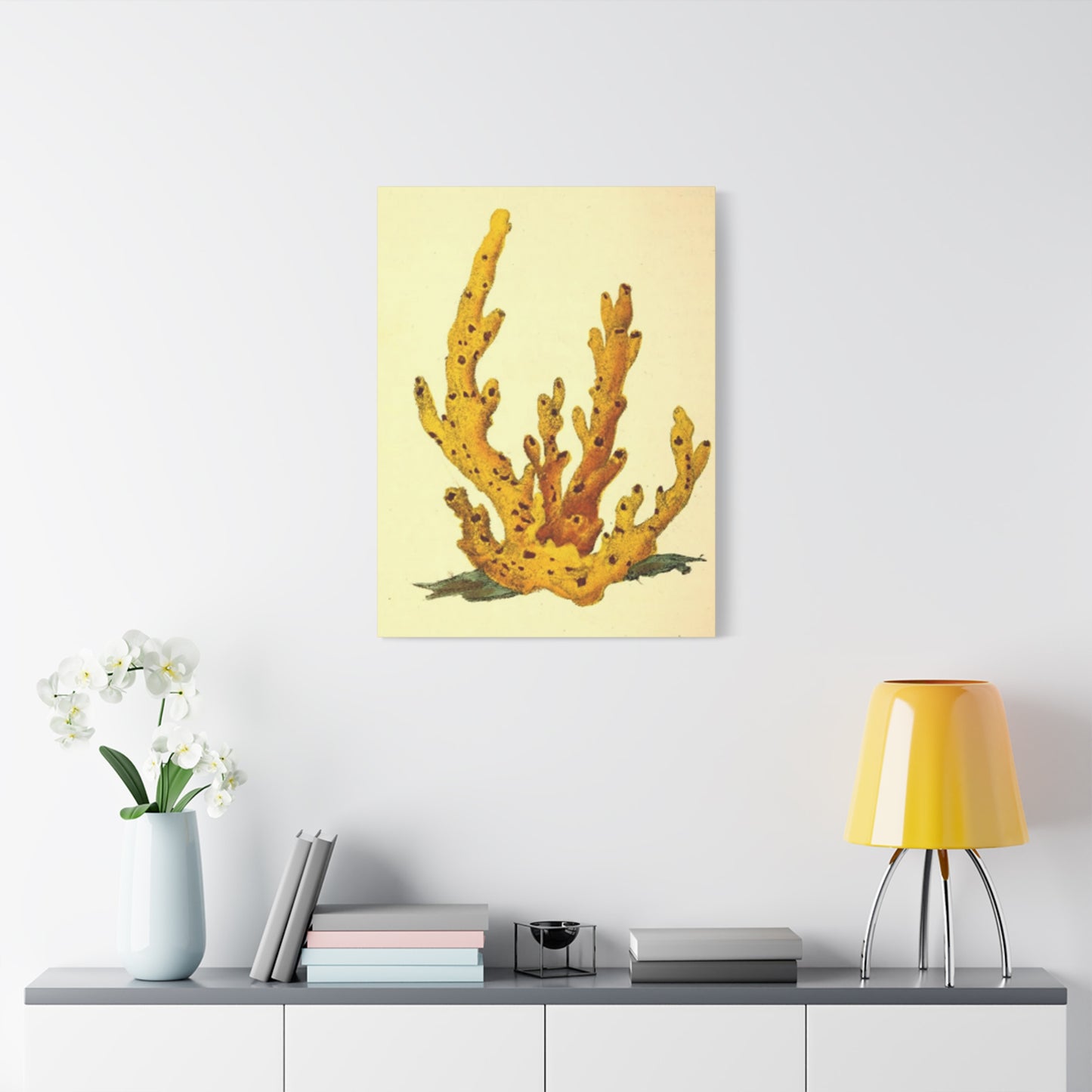 Yellow Shell Stem Painting Wall Art & Canvas Prints