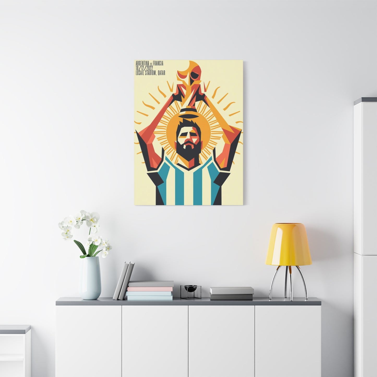 Messi Holding Cup Wall Art & Canvas Prints