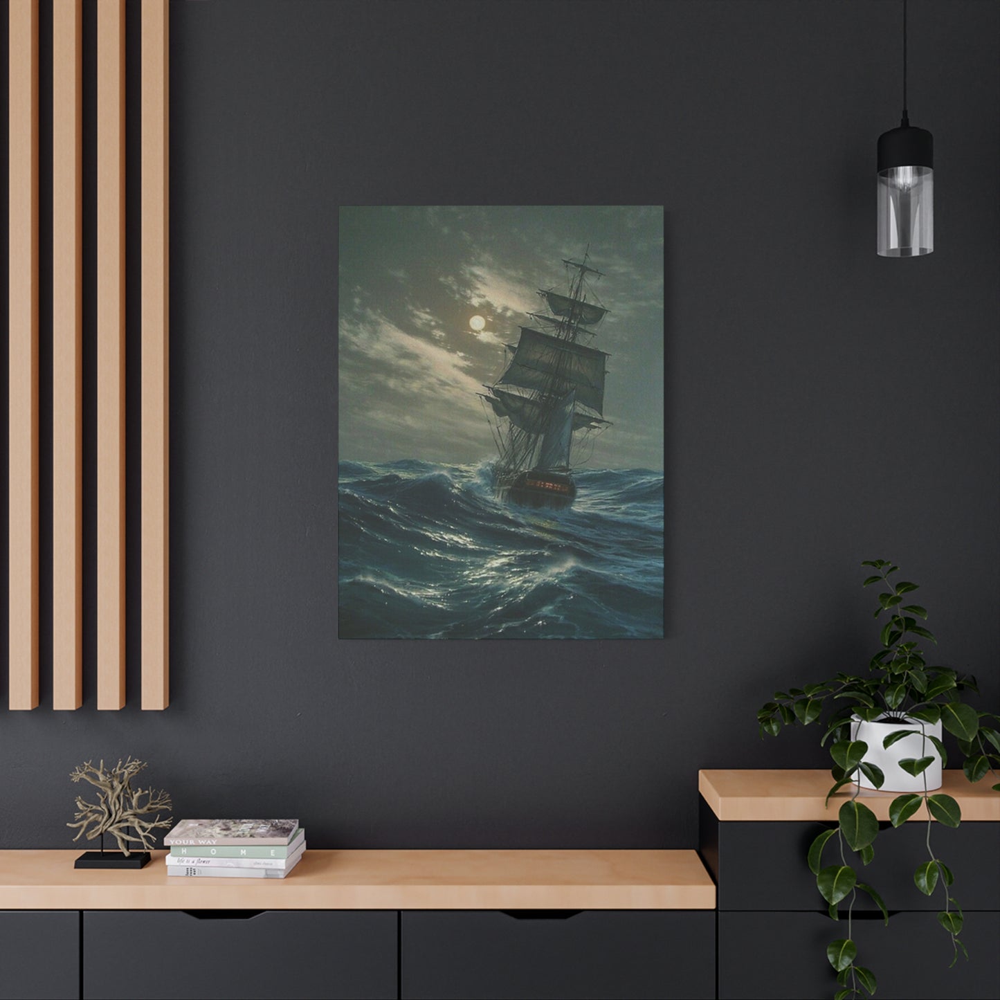 Ship Sailing On Large Waves Wall Art & Canvas Prints