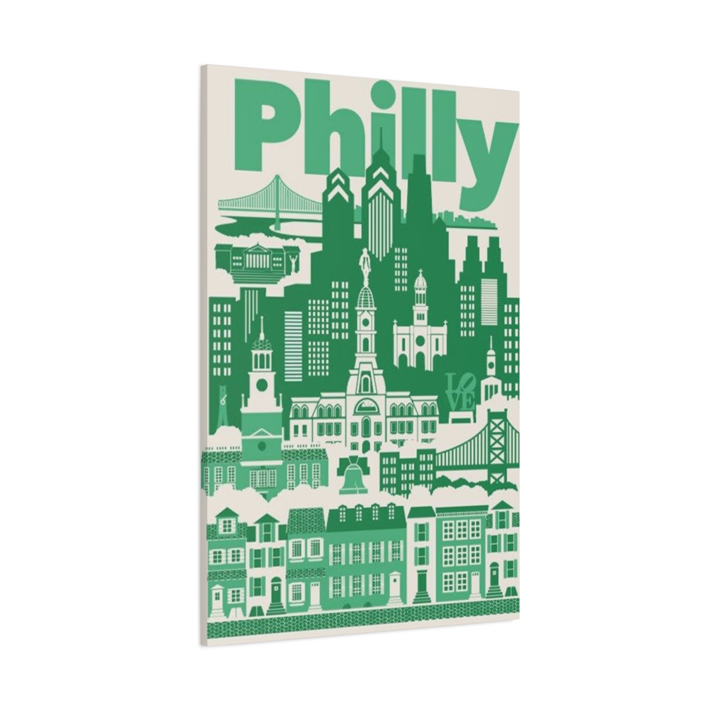Green Philadelphia Poster Wall Art & Canvas Prints