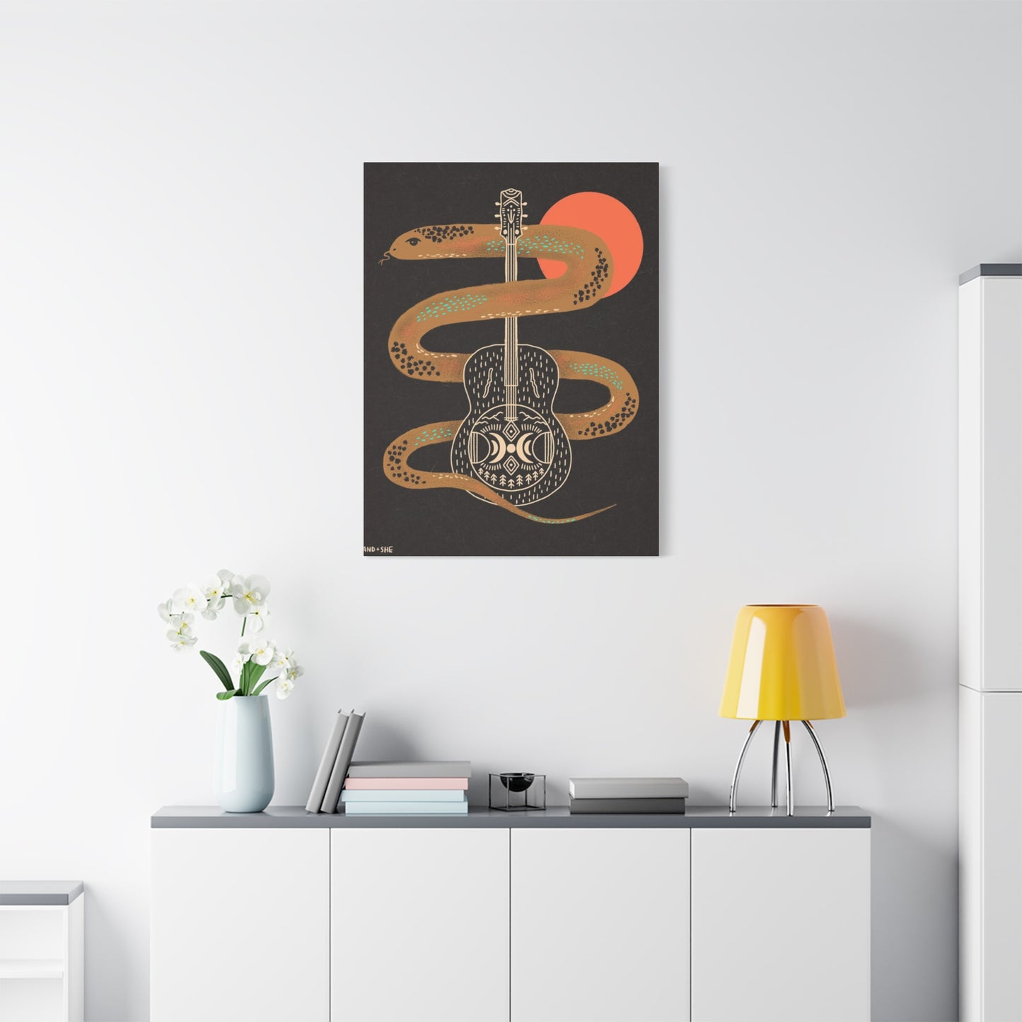 Snake And Guitar Wall Art & Canvas Prints