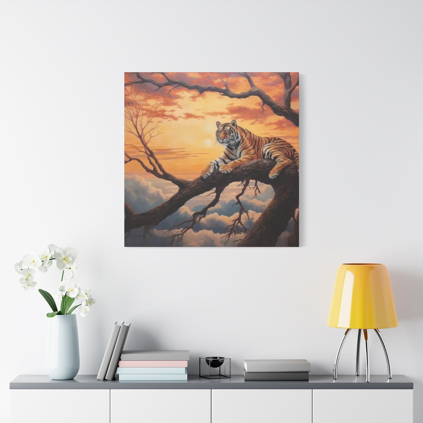 Tiger On Branch Wall Art & Canvas Prints