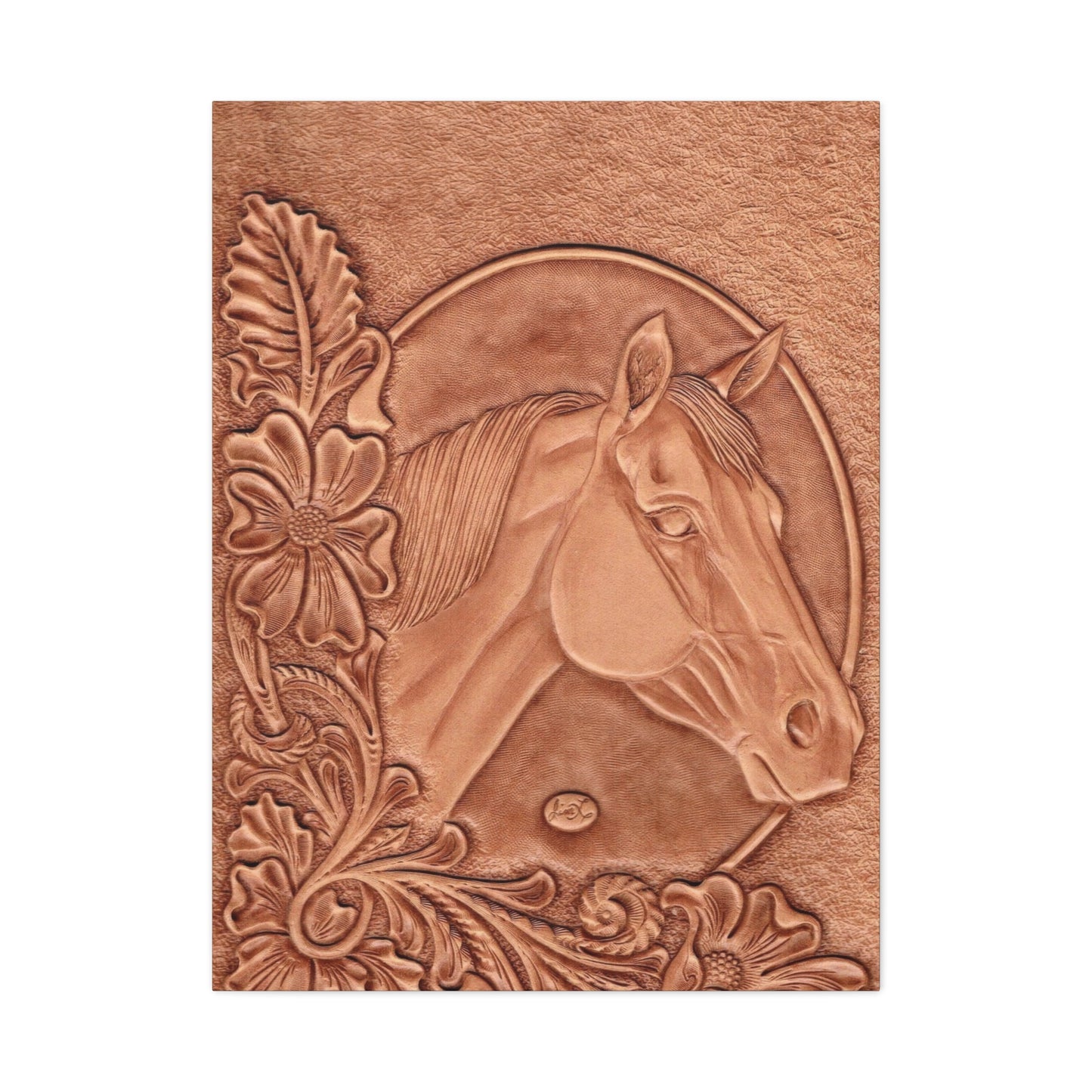 Horse Pattern On Leather Wall Art & Canvas Prints
