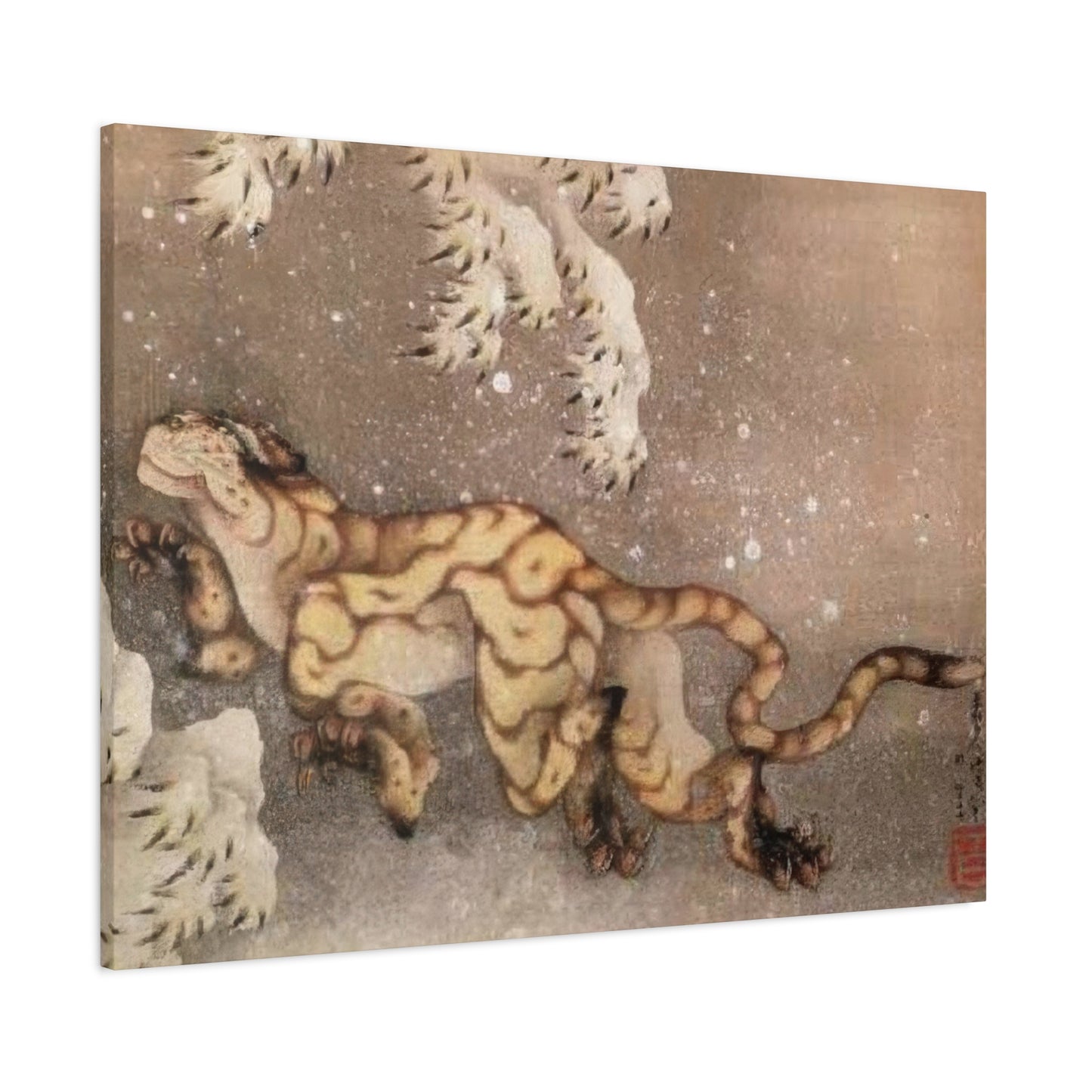Katsushika Hokusai Old Tiger In The Snow Wall Art & Canvas Prints