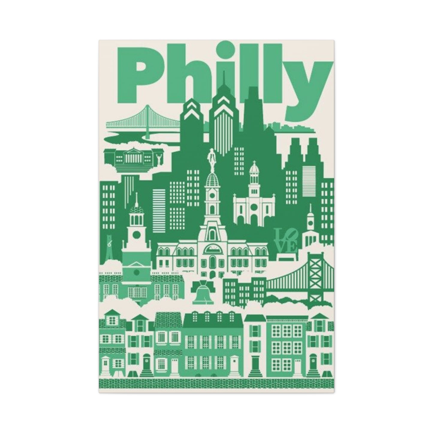 Green Philadelphia Poster Wall Art & Canvas Prints