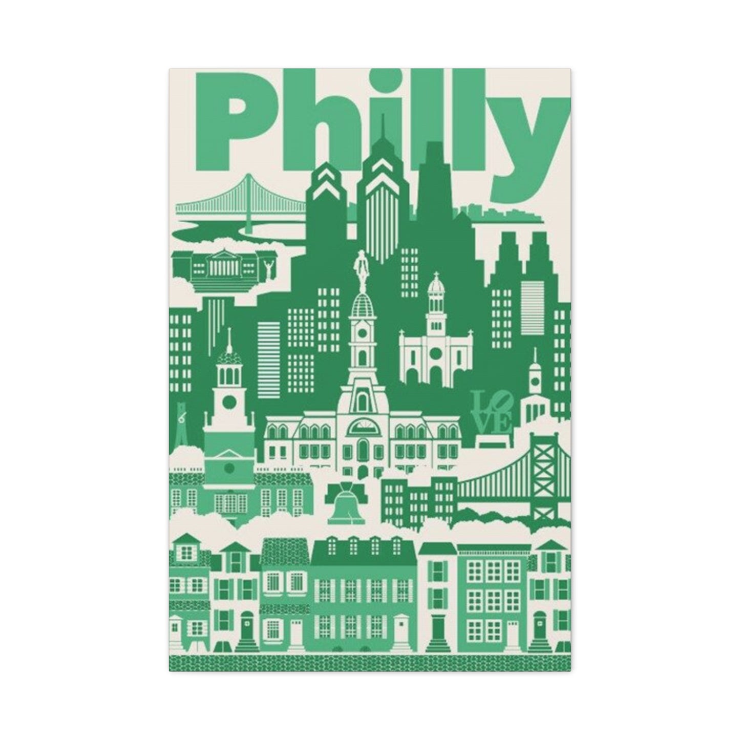 Green Philadelphia Poster Wall Art & Canvas Prints