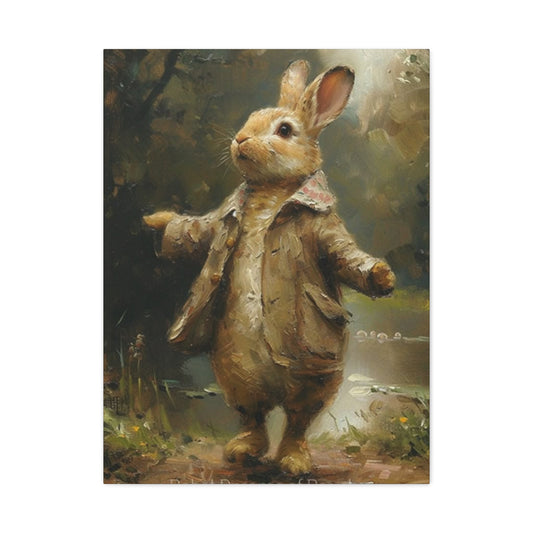 Dressed Rabbit Painting Wall Art & Canvas Prints