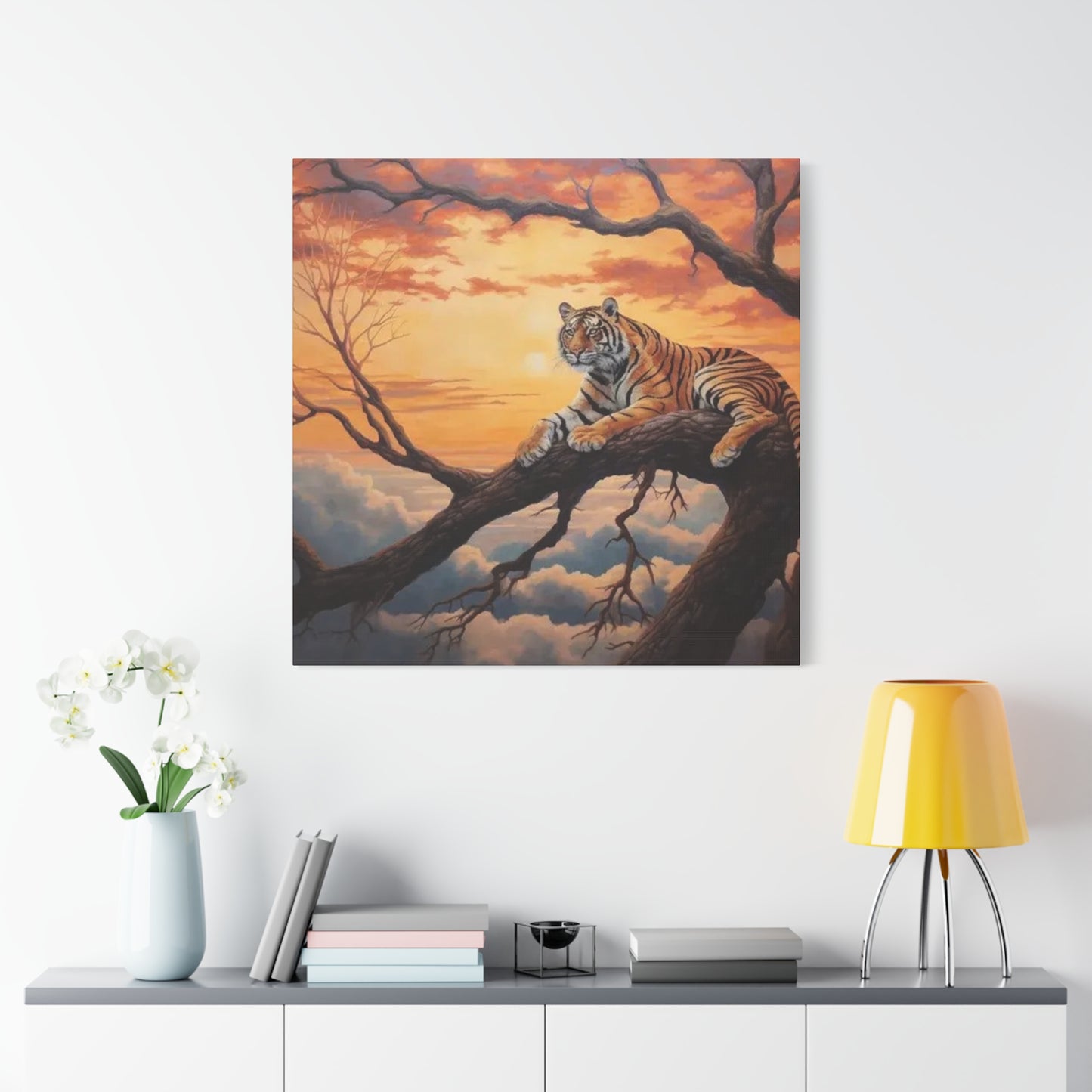 Tiger On Branch Wall Art & Canvas Prints