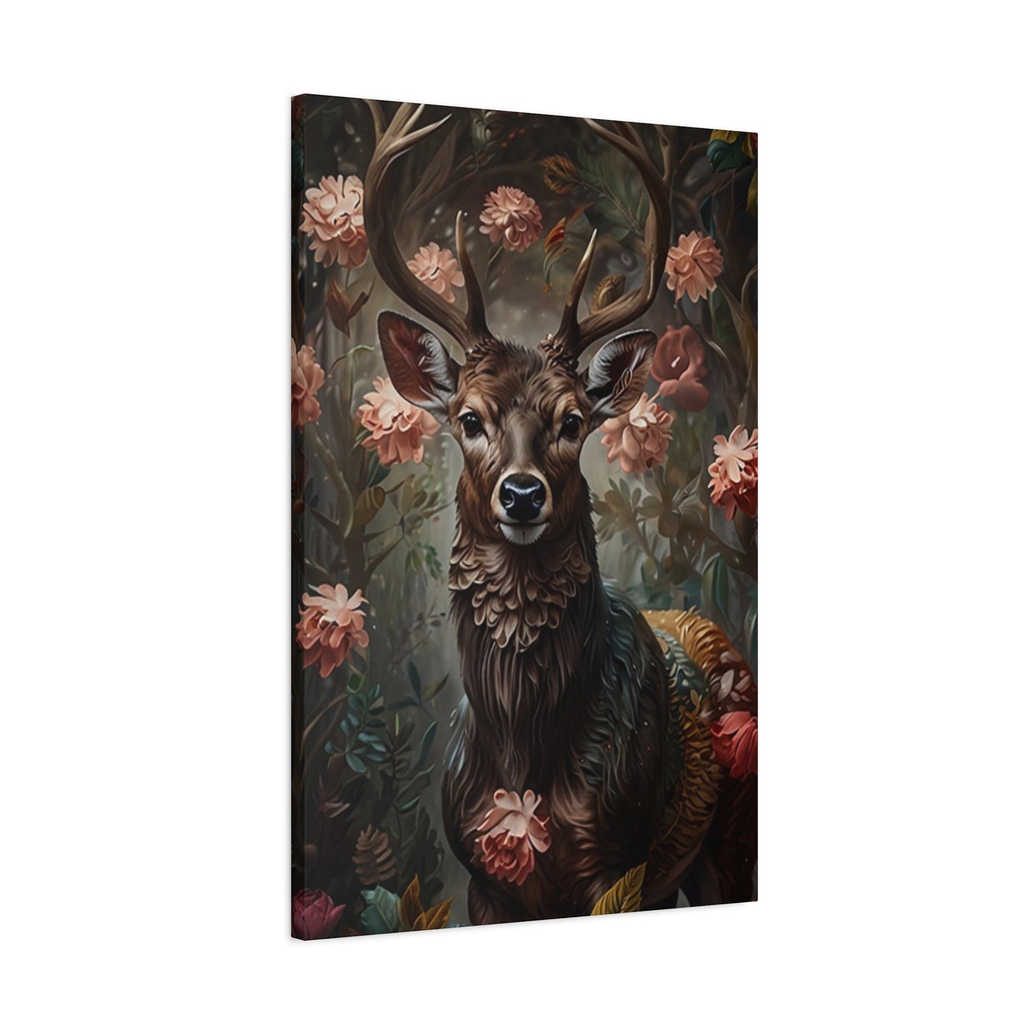 Tropical Flower Reindeer Wall Art & Canvas Prints