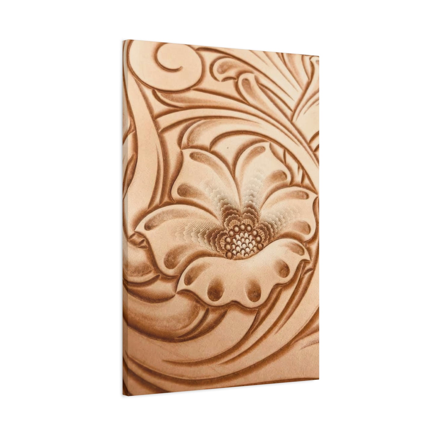 Flower On Leather Wall Art & Canvas Prints