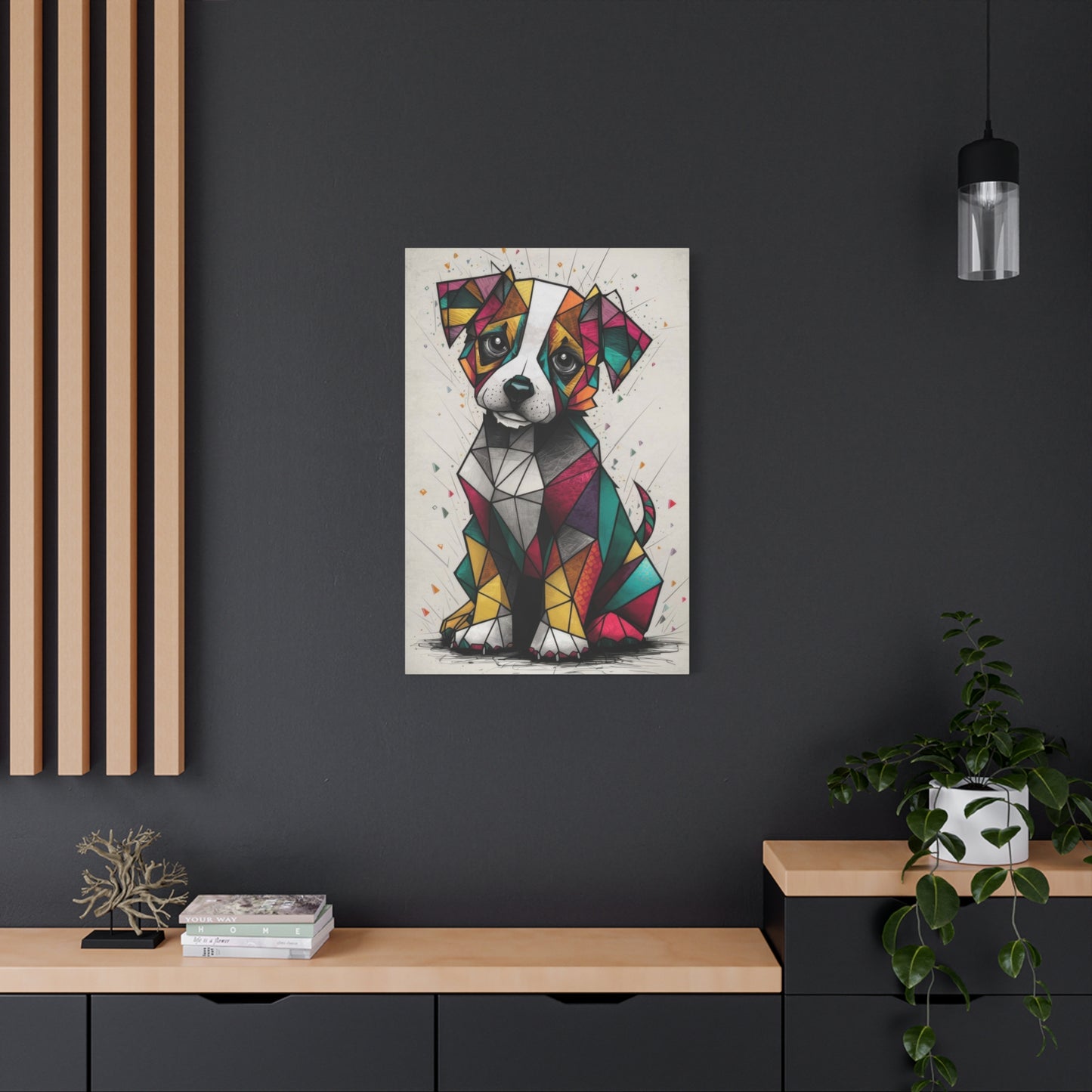 Cute Dog Cubism Wall Art & Canvas Prints