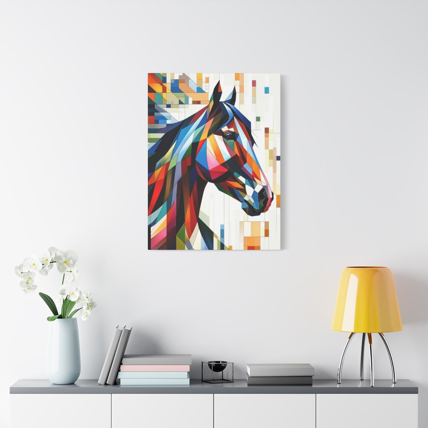 Horse Colorful Cubism Wall Art & Canvas Prints