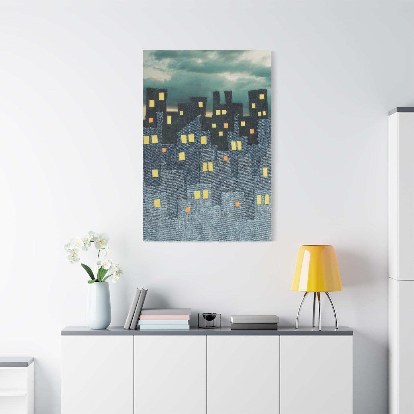 Denim Night Cityscape Wall Art & Canvas Prints