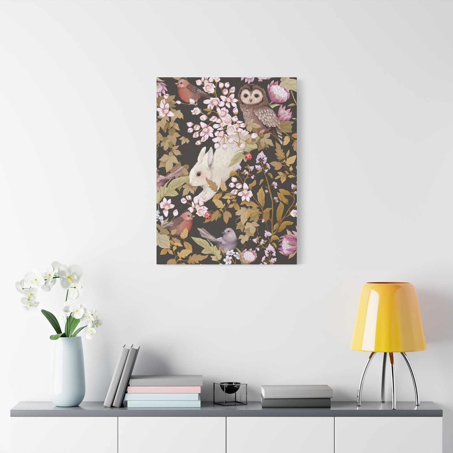 Rabbit With Birds Wall Art & Canvas Prints