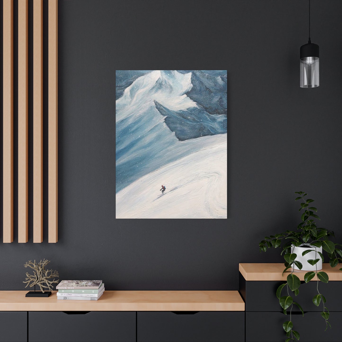 Skiing In Snowy Mountain Wall Art & Canvas Prints
