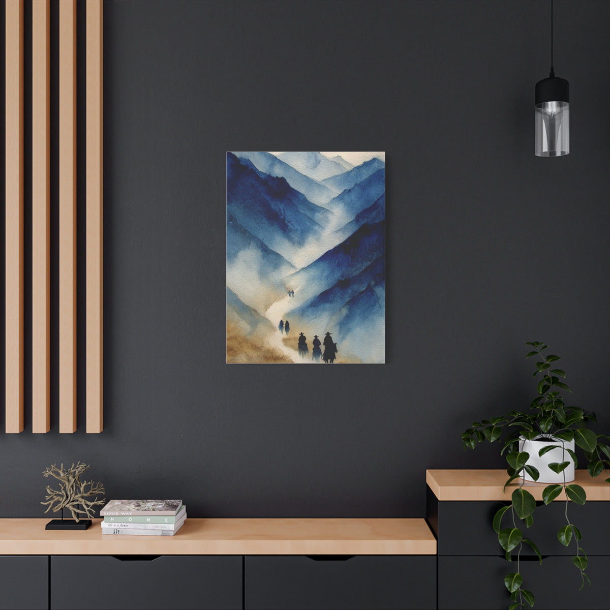 Misty Mountain Riders Watercolor Wall Art & Canvas Print