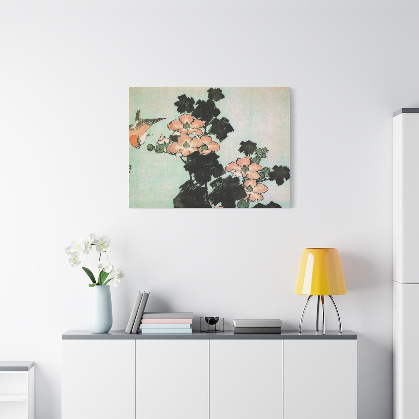 Katsushika Hokusai Hibiscus And Sparrow Wall Art & Canvas Prints