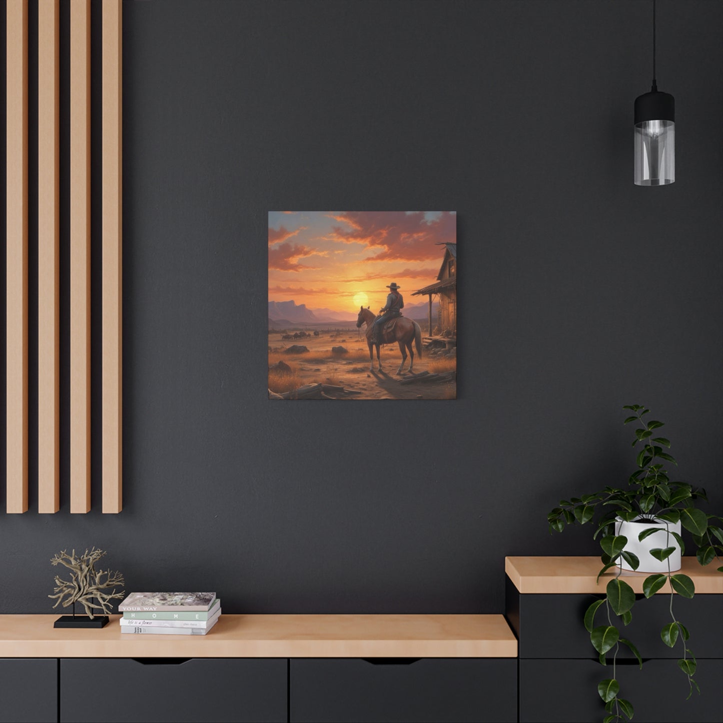 Cowboy At Sunset Wall Art & Canvas Prints