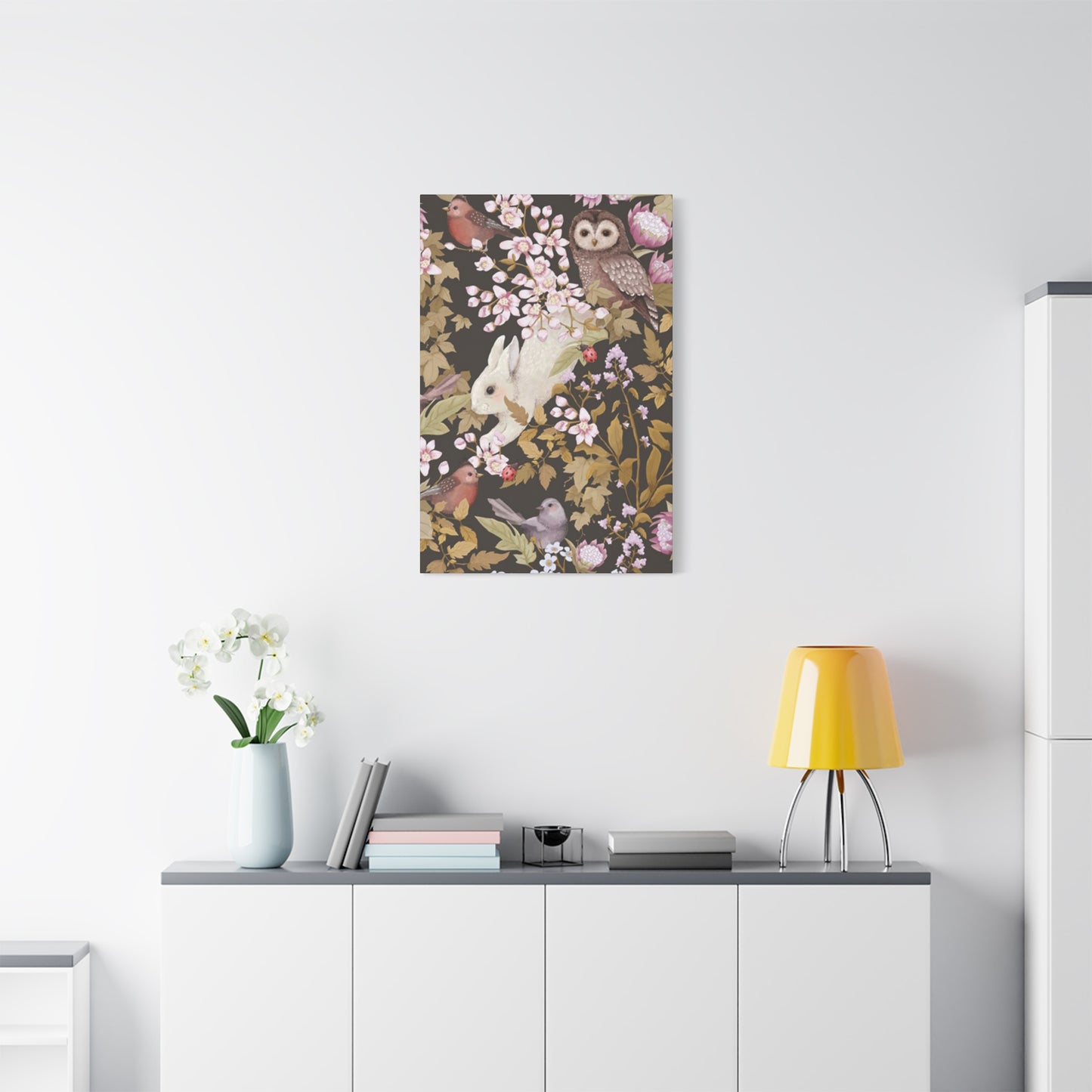 Rabbit With Birds Wall Art & Canvas Prints