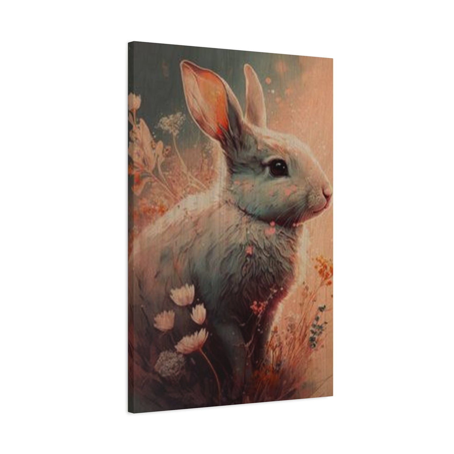 Cute White Bunny Wall Art & Canvas Prints
