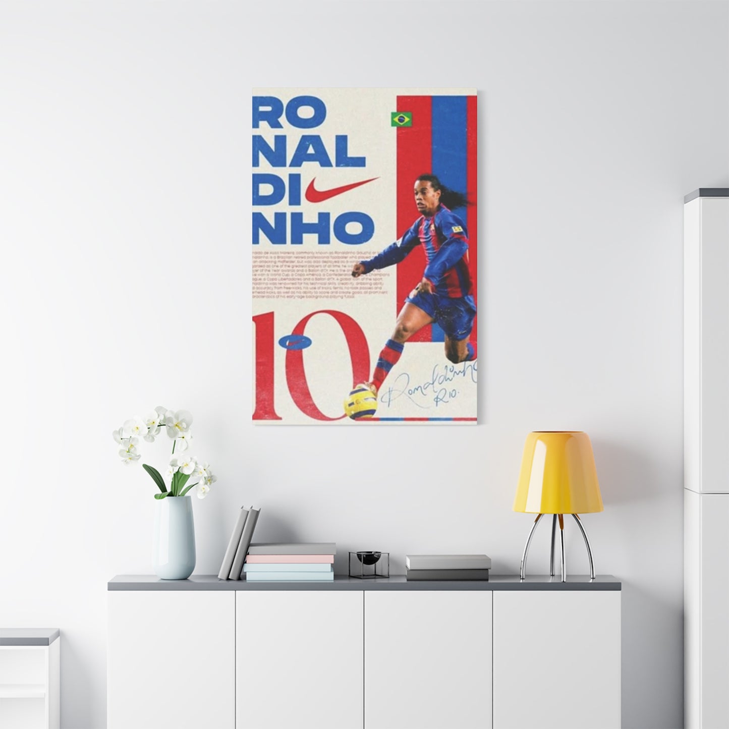 Ronaldinho Playing Soccer Poster Wall Art & Canvas Prints