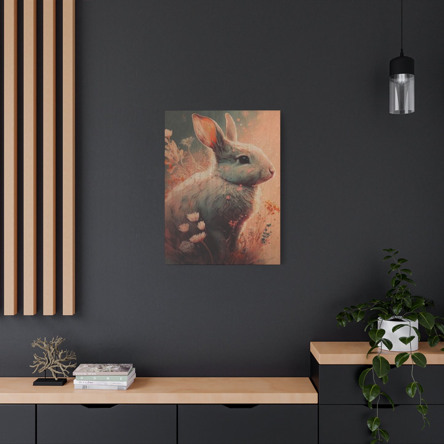 Cute White Bunny Wall Art & Canvas Prints